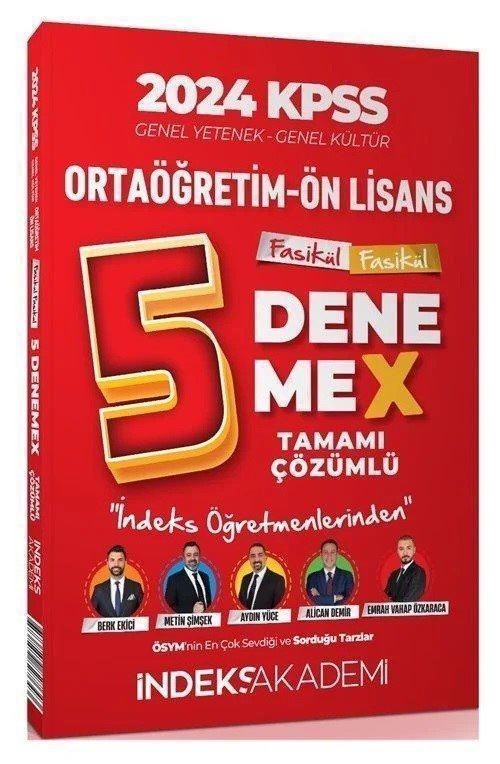 Süper Fiyat - Indeks Akademi 2024 Kpss Lise Ortaöğretim Ön Lisans 5 Denemex Fasikül Çözümlü Indeks A