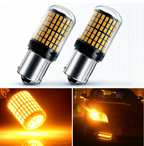 PY21W 1156 93 Tek Duy Led Ampul Turuncu 144 Led