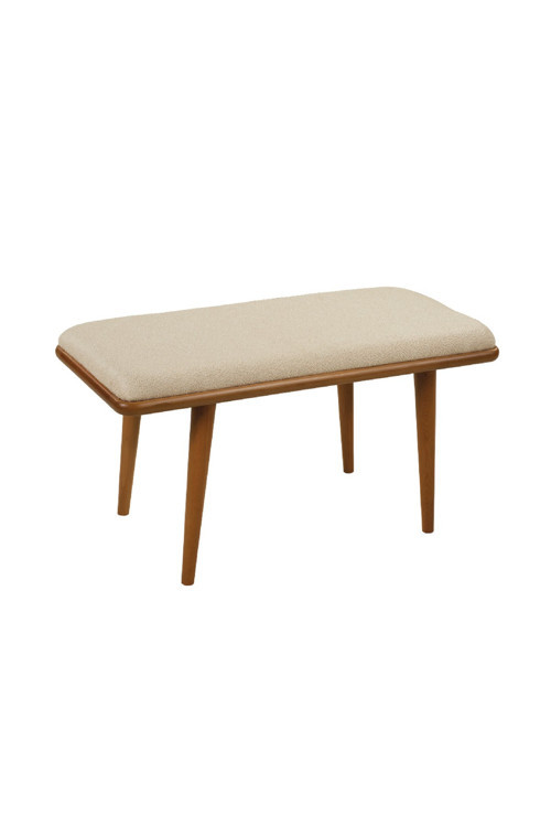 Oslo Bench Krem – Ceviz Gürgen İskeletli, Döşemeli Modern Yemek Odası Bench
