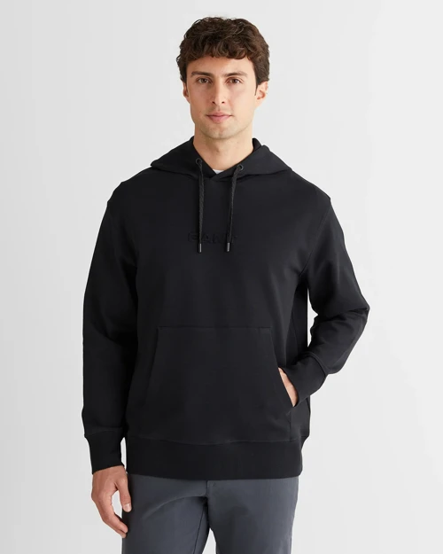 Erkek Siyah Relaxed Fit Kapüşonlu Sweatshirt