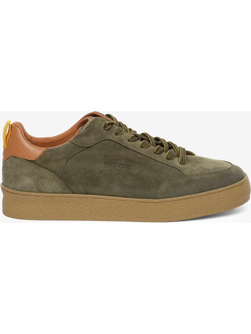 Erkek Haki Hakiki Deri Sneaker Ayakkabı 5K1SA18520