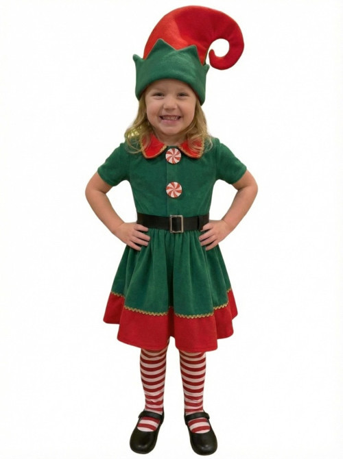 Noel Cini Kız Çocuk Elf Kostümü