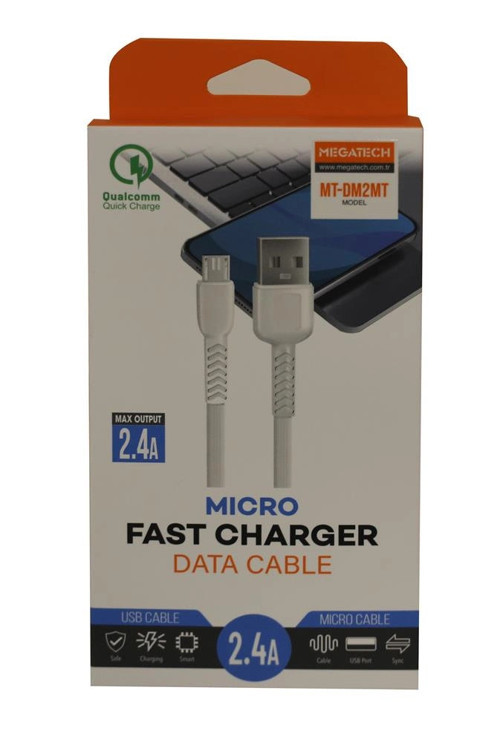 MT-DM2MT 2.4A Micro 2mt Data Şarj Kablosu (KDO)