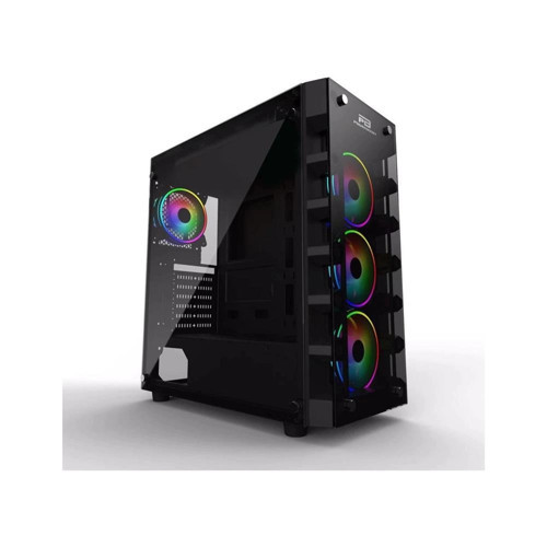 PowerBoost X59RGB-650W 80+ USB 3.0 Tempered Glass 6 x RGB Fanlı Gaming Kasa (JBST-X59RGB-650) (KDO)
