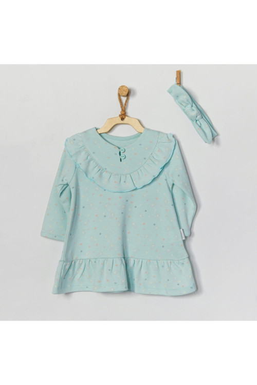 Kız Bebek Elbise Ve Bandana 2'Li Set Ac22125