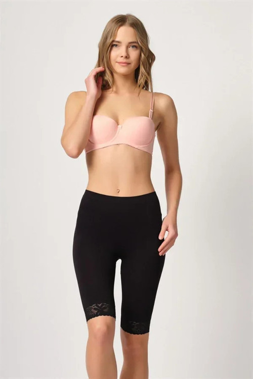 Siyah MI 3004 Soft Uzun Paça Dantel Boxer