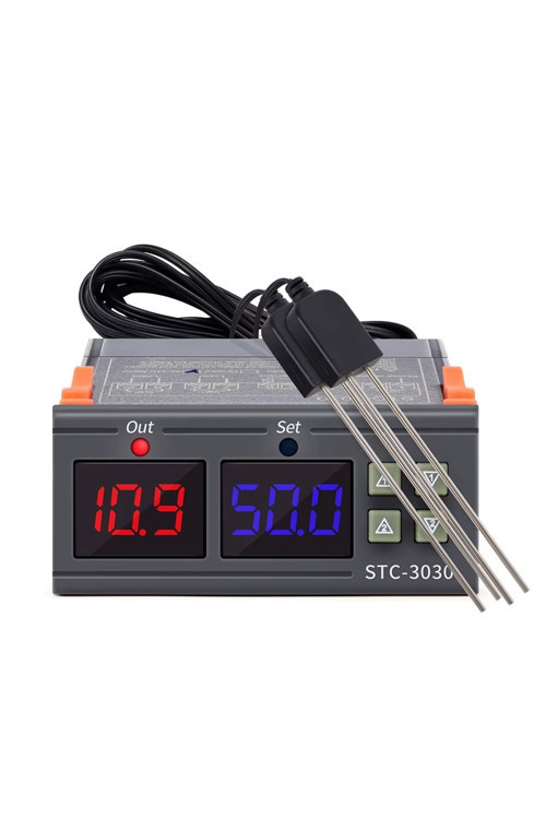 STC-3030 220V 10A Çift Problu Toprak Nem Kontrol Cihazı