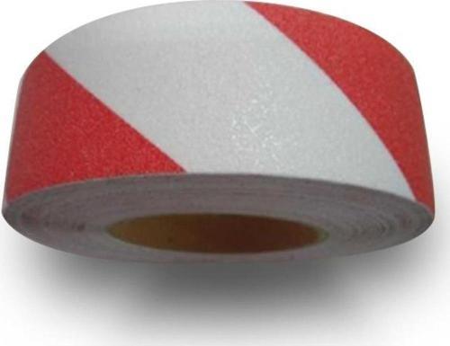 KIRMIZI BEYAZ MERDİVEN VE ZEMİN KAYDIRMAZ KAYMAZ BANT 50mm x 25mt