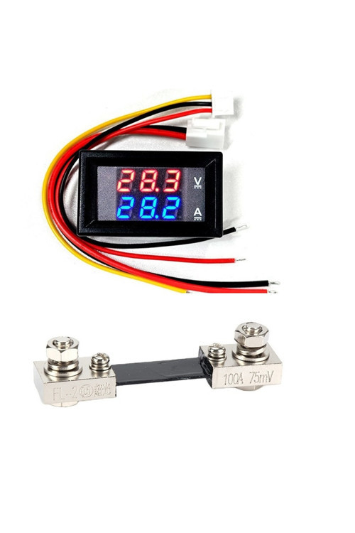 DC 0-100V 0-100A Voltampermetre+Şönt Bara Direnci