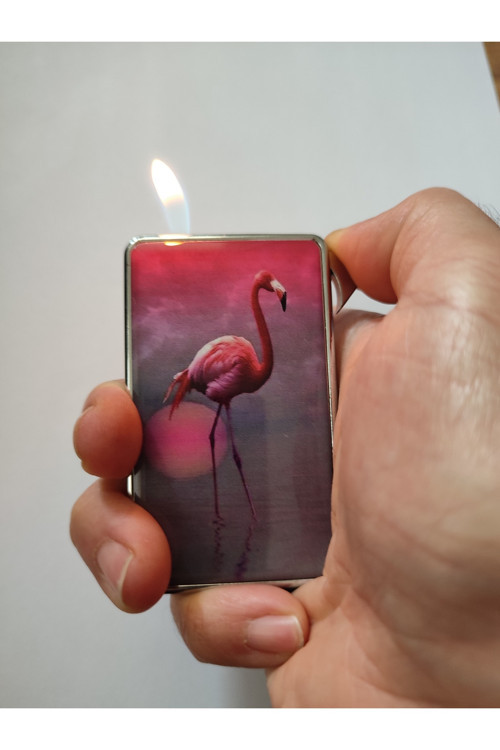Flamingo Figürlü Komple Metal Çakmak Gazlı