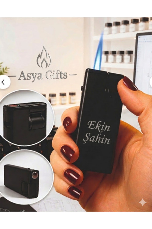 İsim Baskılı Rüzgar Çakmağı Yandan Basmalı Gazlı ( Rüzgarda Sönmez )