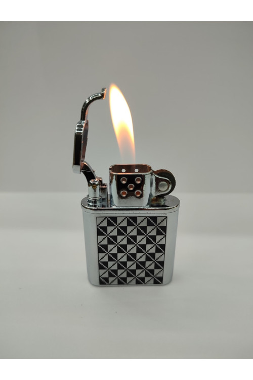 Metal Çakmak ( Kare Desenli ) Gazlı