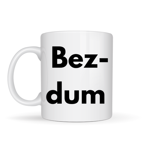 Bezdum Yazılı Minimal Tasarım Kupa Model 240 Karadeniz Mizah Temalı Baskılı Seramik Kahve Kupası