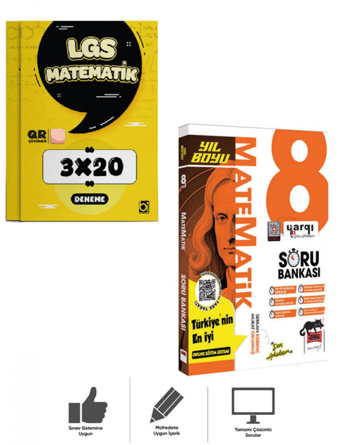 8.Sınıf LGS Matematik Yıl Boyu Soru Bankası + Deneme Sınavı Bigelio + Yargı Ders Arkadaşım