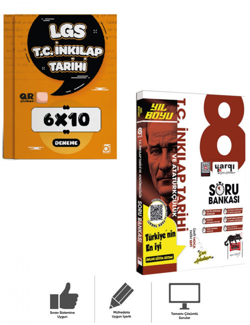 8.Sınıf LGS T.c. İnkilap Tarihi Yıl Boyu Soru Bankası + Deneme Sınavı Bigelio + Yargı Ders Arkadaşım