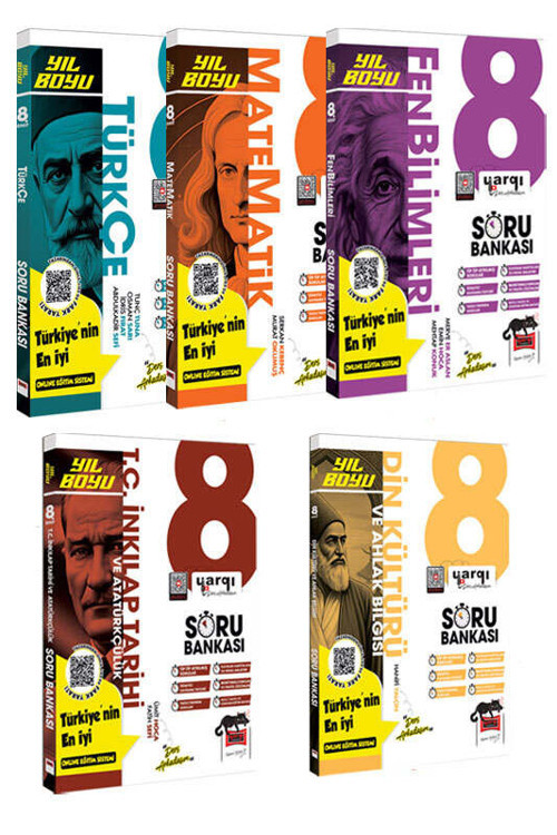 8.Sınıf LGS 5 Ders 5 Kitap Yıl Boyu Soru Bankası Seti 5 Kitap Yargı Ders Arkadaşım