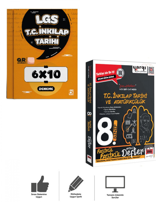 8.Sınıf LGS T.c. İnkilap Tarihi Fasikül Fasikül Akıllı Defter + Deneme Sınavı Bigelio + Yargı Ders A