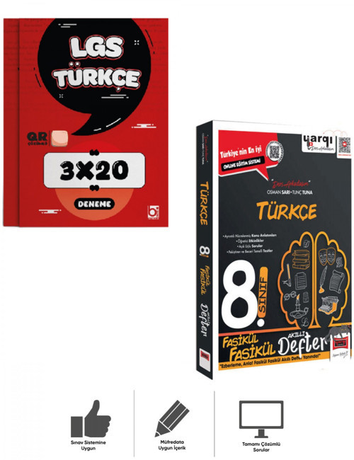 8.Sınıf LGS Türkçe Fasikül Fasikül Akıllı Defter + Deneme Sınavı Bigelio + Yargı Ders Arkadaşım