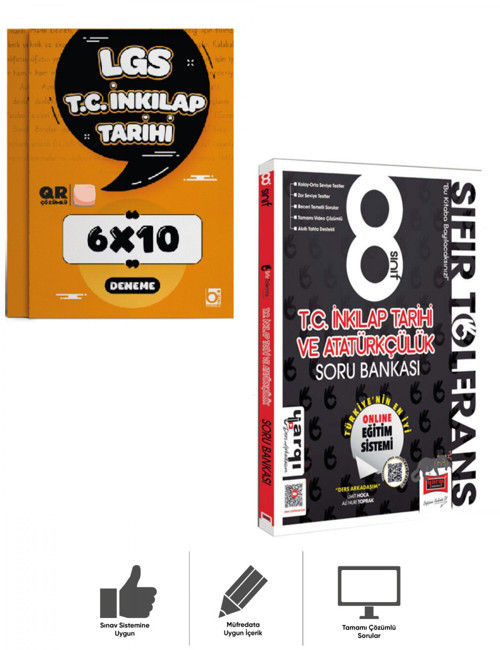 8.Sınıf LGS Sıfır Tolerans T.c. İnkilap Tarihi Soru Bankası + Deneme Sınavı Bigelio + Yargı Ders Ark