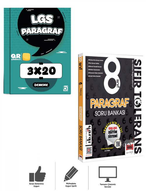 8.Sınıf LGS Sıfır Tolerans Paragraf Soru Bankası + Deneme Sınavı Bigelio + Yargı Ders Arkadaşım