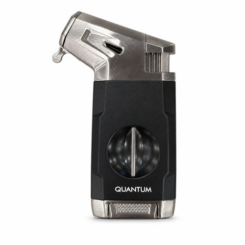 Tek Torch Pürmüz Siyah Gümüş V Kesicili Metal Puro Çakmağı TR9982