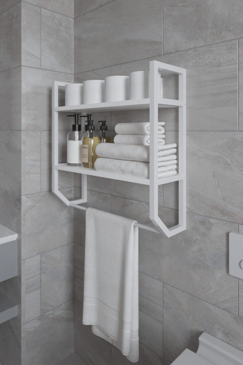Aura Banyo Rafı , Çok Amaçlı Düzenleyici, Raf Ünitesi, 90 Cm, Beyaz