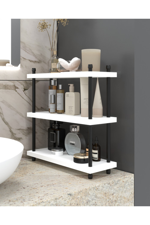 İnci Makyaj Ve Banyo Bakım Ürünleri Organizeri, Çok Amaçlı Düzenleyici, Raf Ünitesi, 40 Cm , Beyaz