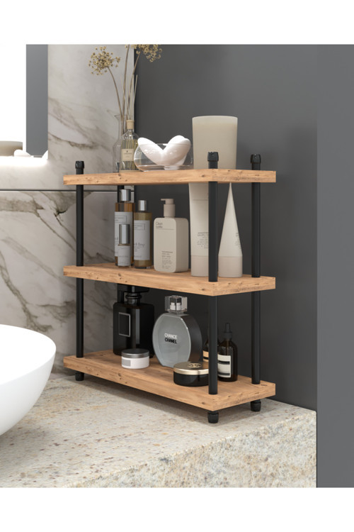 İnci Makyaj Ve Banyo Bakım Ürünleri Organizeri,Çok Amaçlı Düzenleyici, Raf Ünitesi, 40 Cm A.Çam