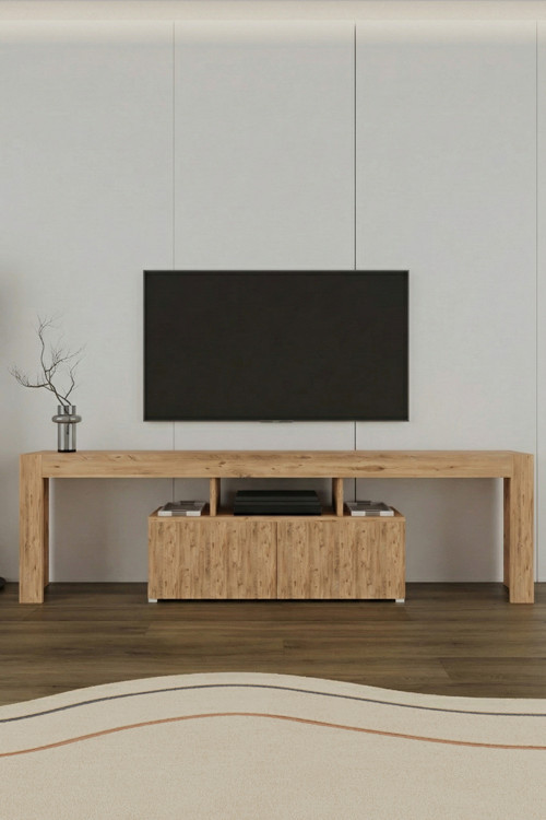 Loki 2 Kapaklı Raflı Tv Ünitesi 180 Cm Atlantik Çam