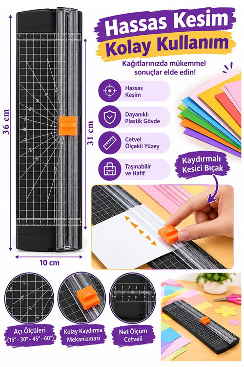 A4 Kağıt Kesme Makinesi Kağıt Kesici Trimmer Hassas Kesim Giyotin Mat Kesici Fotoğraf Etiket Karton Hobi Profesyonel