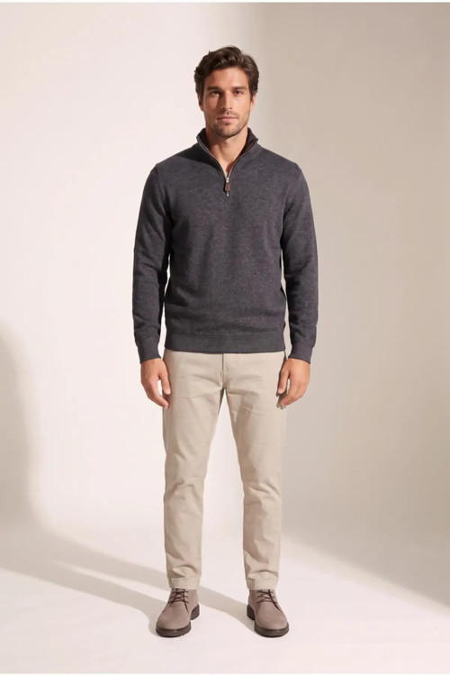 6228 Dik Yaka Fermuarlı Muline Selanik Erkek Sweatshirt JSSWTK27E000018