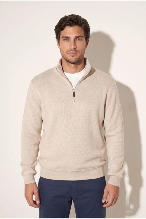 6228 Dik Yaka Fermuarlı Muline Selanik Erkek Sweatshirt JSSWTK27E000018