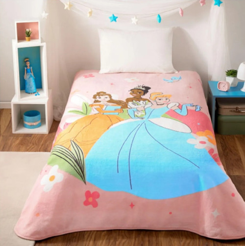Lisanslı (Outlet) Tek Kişilik Çocuk Battaniye (160x220)-Princess Fun Together