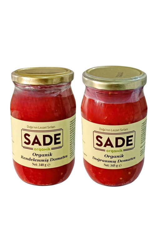 SADE ORG RENDELENMİŞ VE DOĞRANMIŞ DOMATES 340 GR 2'Lİ