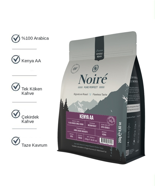 Kenya AA %100 Arabica Single Origin Çekirdek Kahve 250 g