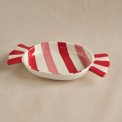 New Year Candy Twist Pink Kayık Tabak 26 cm
