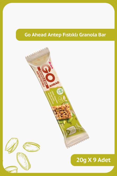 GO AHEAD Antep Fıstıklı Granola Bar - 20 gram - 9 Adet