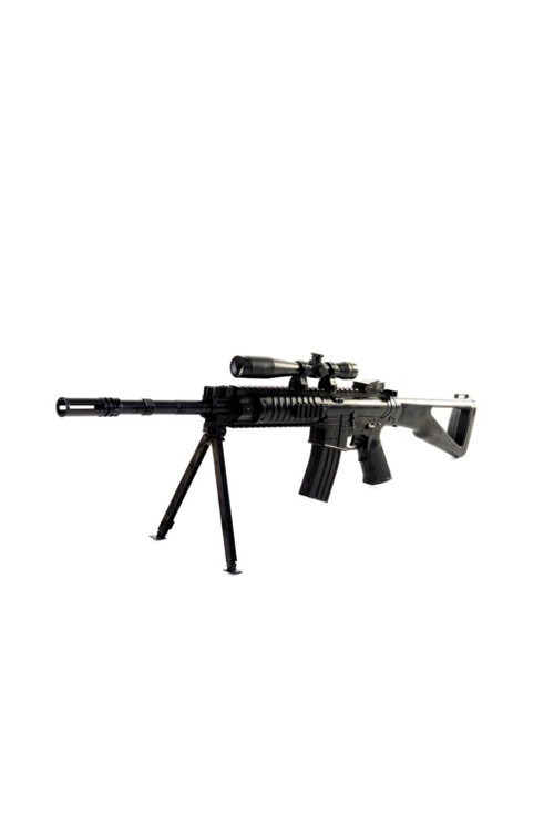 Unisex Çocuk Siyah Oyuncak Lazerli Dürbünlü Sniper Boncuk Atan Tabanca 600 Boncuk Hediyeli