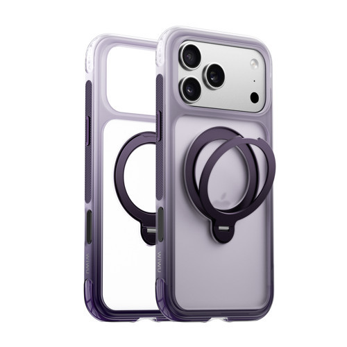 Wıwu İphone 18 Pro Kılıf Wiwu As-204 Aeroshield Aurora Ultra M-Safe Özellikli Airbag Standlı Kapak Mor