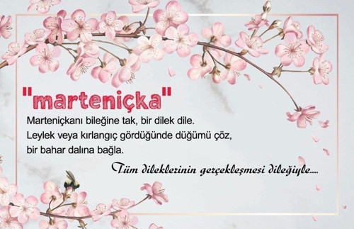 Marteniçka Kartı (5,5x8,5 Cm 100 Adet) Ipsizdir