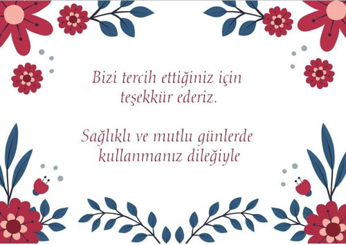 Teşekkür Kartı (5.5X8.5)100 Adet