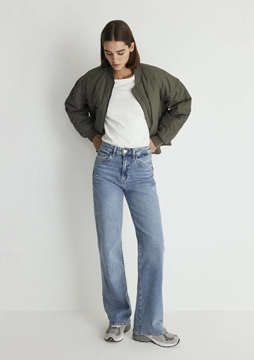VICTORIA Lt Used Premium Blue Denim Kadın Kot Pantolon M101072-88212