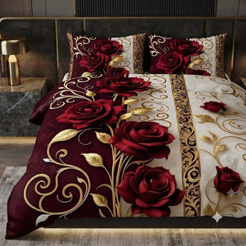 Özel Tasarım Marka Çift Kişilik Nevresim Takımı Organik Saten & Pamuk Luxury Premium Kumaş Kalp Gül Aşk Çeyiz Kırmızı İnci Pembe Beyaz 240*260 cm