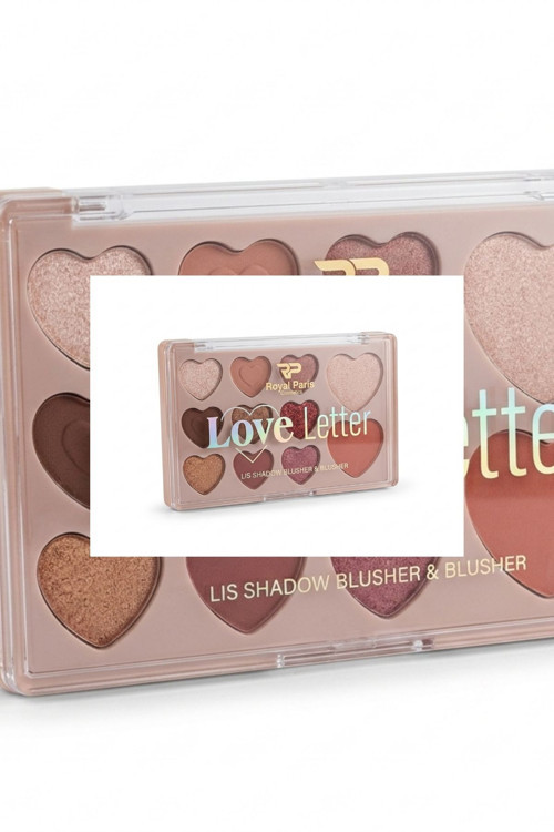Love Letter 10 Renkli Kalp Tasarımlı Göz Farı Paleti - Yüksek Pigmentli Mat & Işıltılı Far Paleti
