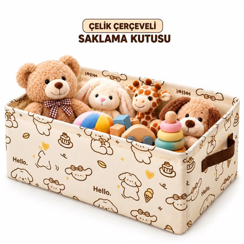 Dolap İçi Düzenleyici / Hurç / Çelik Kenar Çerçeve Esnemez ve Yırtılmaz Kumaş 47x28x20 Cm - 1 Adet