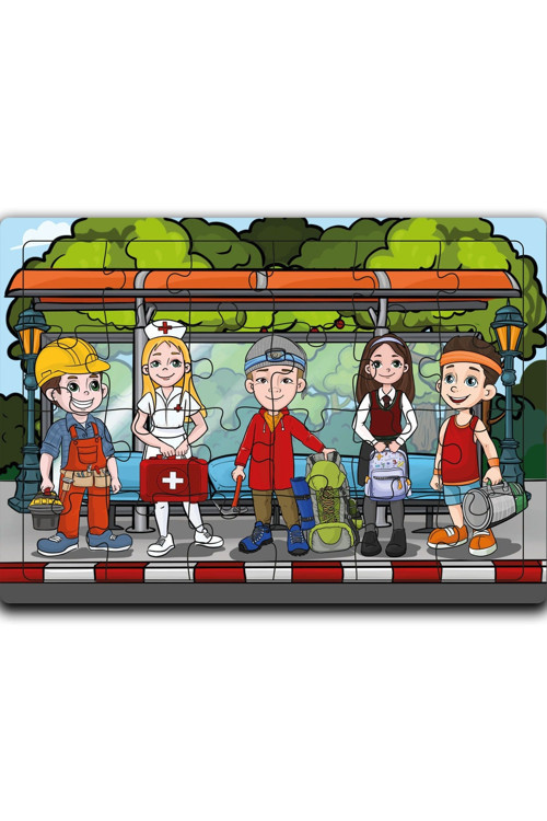 Çantalı Beşler Ahşap Puzzle (24 Parça)
