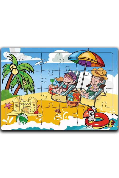 Yaz Tatili Ahşap Puzzle (24 Parça)