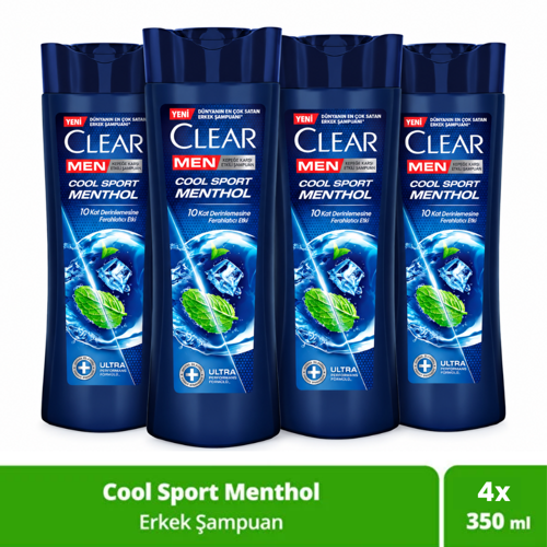 Men Şampuan Cool Sport Menthol 350 ml x 4 Adet