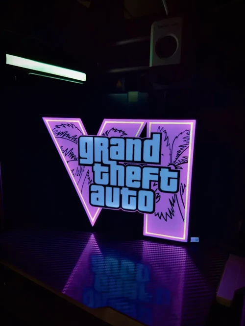 GTA VI Dekoratif LED Işıklı Lamba Gaming Oyun Odası Masa Dekoru