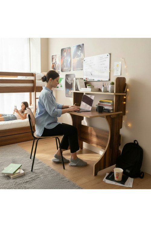 Ahşap Mdf Kitaplıklı Çalışma Masası Ders Çalışma Masası Bilgisayar Masası Öğrenci Masası